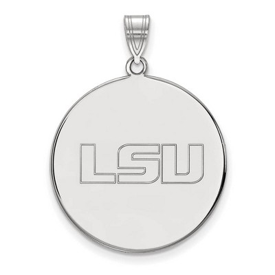 Black Bow Jewelry 14k White Gold Louisiana State Fighting Tigers NCAA Extra Large Pendant