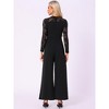 INSPIRE CHIC Women's Elegant Crew Neck Mesh Lace Sleeve Loose Wide Leg Romper - 3 of 4