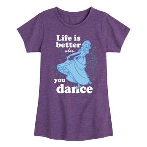 Girls' - Disney Princess - Snow White Life Is Better When You Dance Fitted Short Sleeve Graphic T-Shirt - 1 of 4