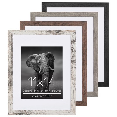 Americanflat Picture Frame Set With Mat - Perfect for Farmhouse Decor - 4 Pack