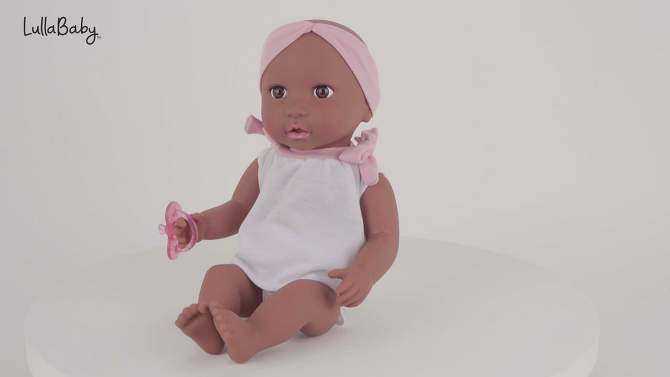 LullaBaby Doll With 2pc Outfit And Pink Pacifier, 2 of 10, play video