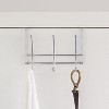 Home Basics Chrome Plated Steel Over the Door 3-Hook Hanging Rack - 2 of 3