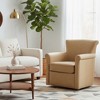 TiramisuBest Faux Leather Swivel Accent Chair-Willow taupe - 2 of 4