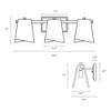 LNC Afmean 23.6-in Polished Gold Bathroom Vanity Light with Smoked-Gray Class, Modern, 3-Light - 3 of 4