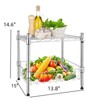 FONTOI Storage Racks, 1-Tier Adjustable Shelving Unit with Basket, Wire Stackable Storage Organizer for Garage Kitchen, Sliver, 13.8"*14.6"*15" - 3 of 4