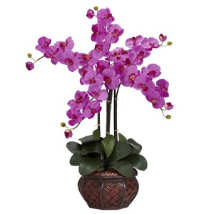 HomeStock Phalaenopsis with Decorative Vase Silk Flower Arrangement - 1 of 4