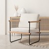 Beautyolove Mid-Century Light Brown Faux Lambskin Upholstered Accent Chair Armchair - 2 of 4