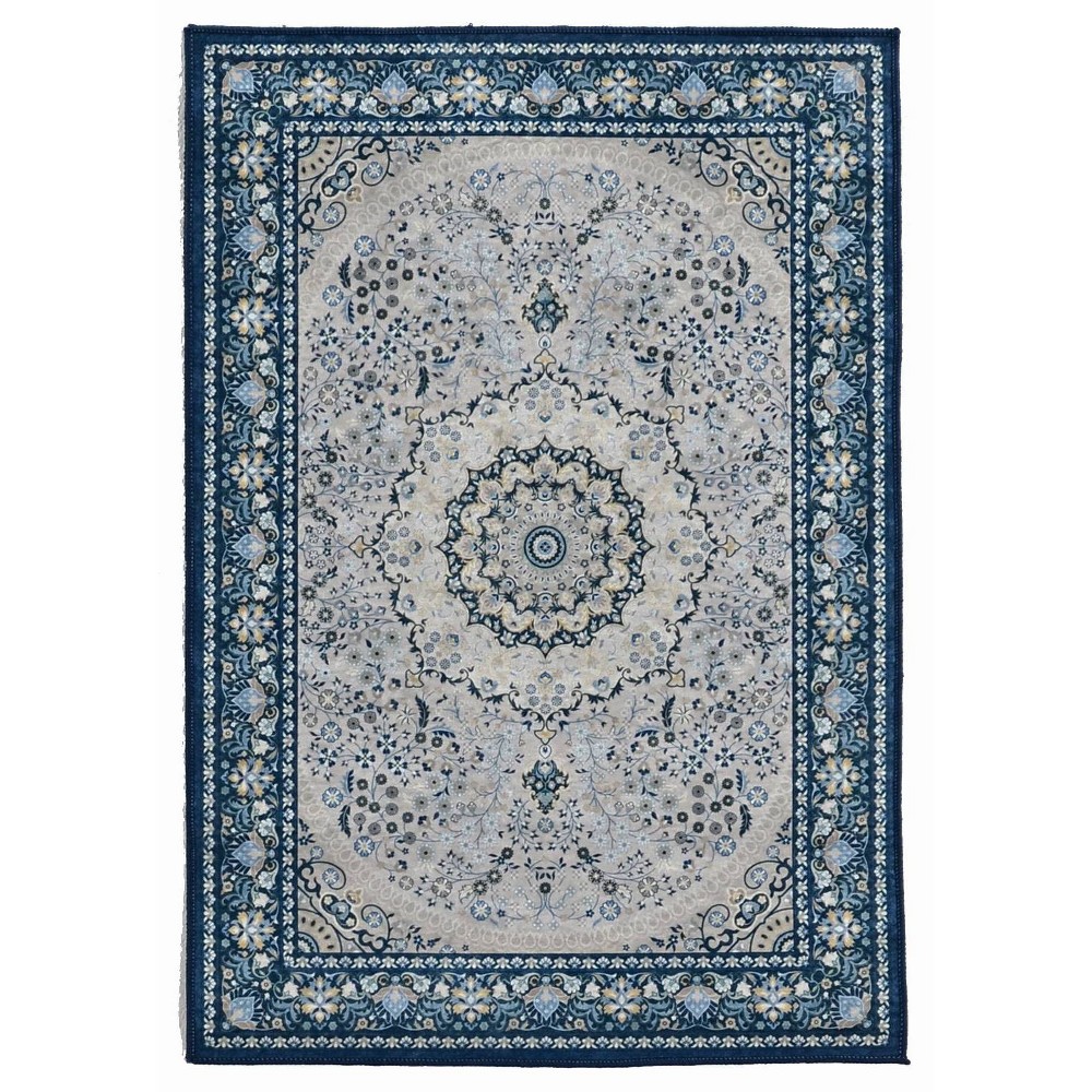 Photos - Area Rug Linon 5'x7' Emerald Paulson Rug Cream/Blue  