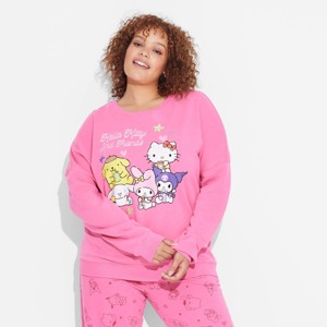 Women's Hello Kitty and Friends Cozy Graphic Sweatshirt - Pink - 1 of 3