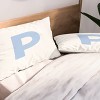 Deny Designs King April Lane Art Block Blue Monogram P Microfiber Printed Pillow Sham - 2 of 3