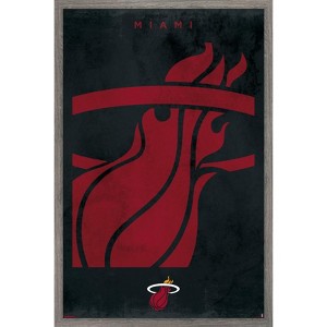 Trends International NBA Miami Heat - Logo 25 Framed Wall Poster Prints - 1 of 4
