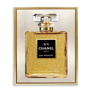 Stupell Industries Fashion Perfume Bottle Black Floater Framed Canvas Wall Art - 1 of 4