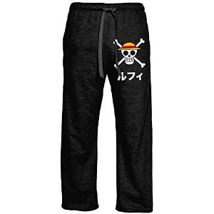 Ripple Junction x One Piece Men's Lounge Pajama Pants Straw Hat Jolly Roger Logo - 1 of 2
