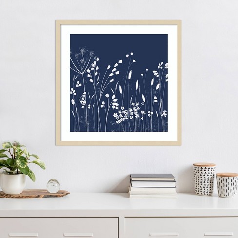 Amanti Art Indigo Flowers II by Northern Lights Framed Wall Art Print - image 1 of 4