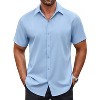 COOFANDY Button Down Shirt Short Sleeve Dress Shirt Casual - 3 of 4
