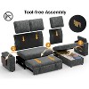 Vipbear 85" Modular Sectional Sleeper Sofa with Pull Out Bed, 3 Seat Plush Corduroy L Shaped Couch , Tool Free Assembly - 2 of 4