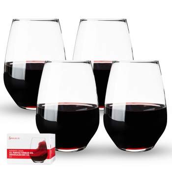Aoibox (Set of 4) 9 oz. Clear Premium Quality Unbreakable Stemless