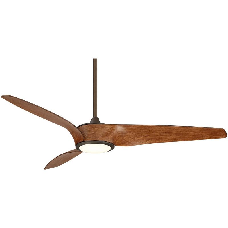 56" Casa Vieja Como Modern Indoor Ceiling Fan with Dimmable LED Light Remote Control Oil Rubbed Bronze Koa Brown for Living Room Kitchen House Bedroom, 1 of 9