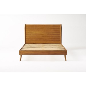 King Size Wooden Platform Bed with Headboard for Bedroom - 1 of 4