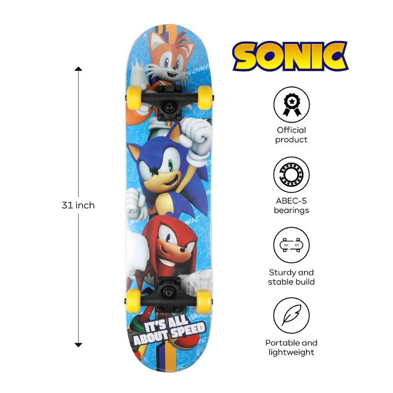 Sonic The Hedgehog 31"  Skateboard, 2 of 8