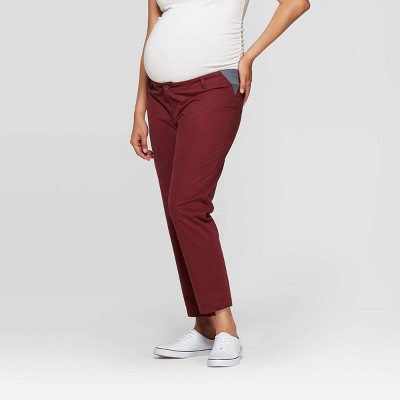 red khaki pants