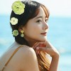 Unique Bargains Women's Fake Flowers Hair Clips Yellow Green 16 Pcs - 2 of 4