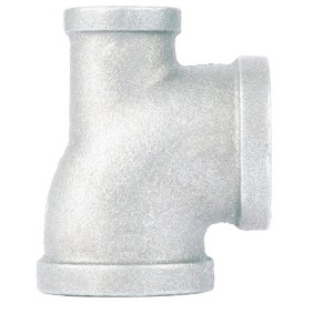 Pipe Decor 1 in. x 1/2 in. x 1 in. Galvanized Reducing Tee - 1 of 4