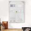 YIYIBYUS 3 Tiers Haze Double PC Door White Wall Cabinet with Detachable Shelves - 2 of 4