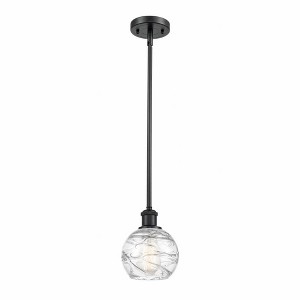 Athens Deco Swirl - 1 Light Stem Hung Mini Pendant In Industrial Style-8 Inches Tall and 6 Inches Wide - 1 of 1