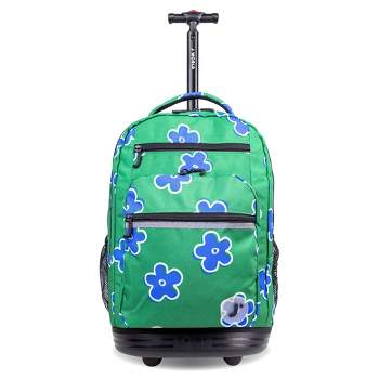 JWorld Sundance 20" Laptop Rolling Backpack - Picnic: Unisex, Wheeled, for School & Travel, Floral Pattern