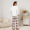 Women's Pink Fuzzy Knit Sweater & Plaid Pants Pajama Set - Cupshe - 4 of 4