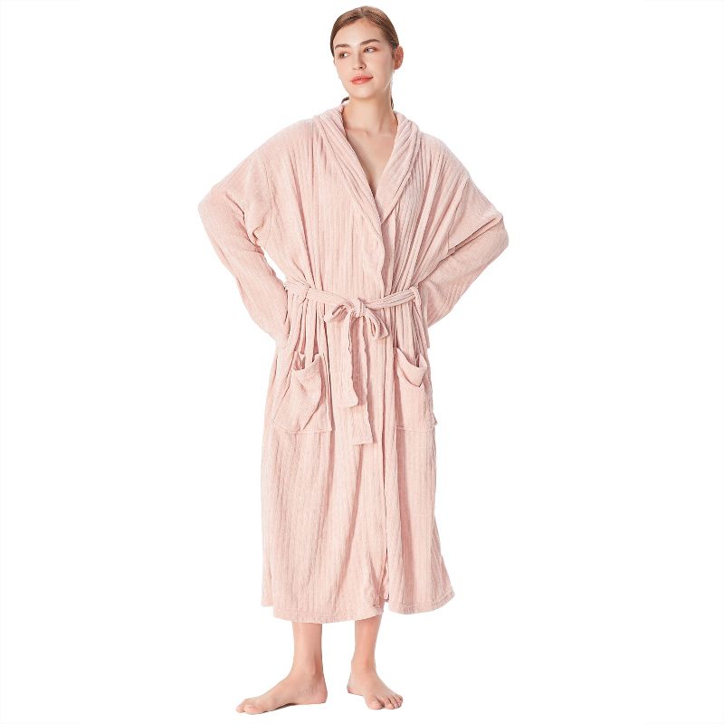 Catalonia Womens Fleece Long Robe, Comfy Soft Chenille Bathrobe, Gift for Her, 1 of 8