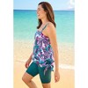 Swim 365 Women's Plus Size Blouson Tankini Top With Adjustable Straps - 4 of 4