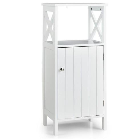 Costway Over The Toilet Storage Cabinet 2-doors Bathroom Organizer With  Adjustable Shelf : Target
