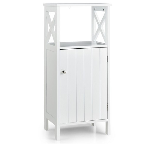 Freestanding Shoe Cabinet with 3-Postition Adjustable Shelves-White | Costway