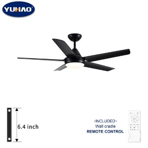 YUHAO 48 in. Indoor Modern Contemporary ABS Blades Integrated Dimmable LED Ceiling Fan with Light and Remote Control - 1 of 4