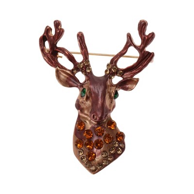 Unique Bargains Christmas Brooches YNCP6784 Alloy Dripping Wax Purplish Red 1.65"x2.24" 1 Pc