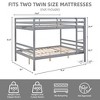 Twin over Twin Bunk Bed with Ladder,Wooden Bunk Bed with High Guardrail,No Box Spring Needed,White - 4 of 4