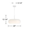 Possini Euro Design Sandringham 20" Modern Pendant Ceiling Light Fixture Dining Room Over Table Kitchen Island Hanging LED Sanded White Finish Metal - 4 of 4