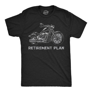 Mens Funny T Shirts Retirement Plan Motorcycle Sarcastic Graphic Novelty Tee For Men - Crazy Dog Men's T Shirt - 1 of 4