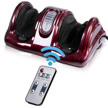 Costway Shiatsu Foot Massager Kneading and Rolling Leg Calf Ankle w/Remote Red Burgu New