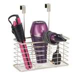 mDesign Metal Over Cabinet Door Hair Care & Styling Tool Storage Basket