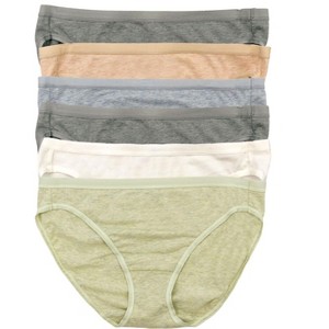Felina Organic Cotton Bikini Underwear for Women - Bikini Panties for Women, Seamless Panties for Women (6-Pack) - 1 of 4