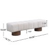 Velvet Upholstered Dining Bench,Mid-Century End of Bed Entryway Bench with Wooden Legs For Dining Room or Bedroom Ottoman-Coolbibila - 4 of 4