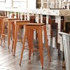 Flash Furniture Kai Commercial Grade 30" High Backless Metal Indoor-Outdoor Bar Height Stool with Poly Resin Wood Seat - 2 of 4