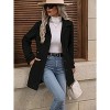 Women's Lapel Collar Long Sleeve Button Long Coat Fall Casual Slim Fit Jacket Elegant Outerwear With Pockets - 4 of 4