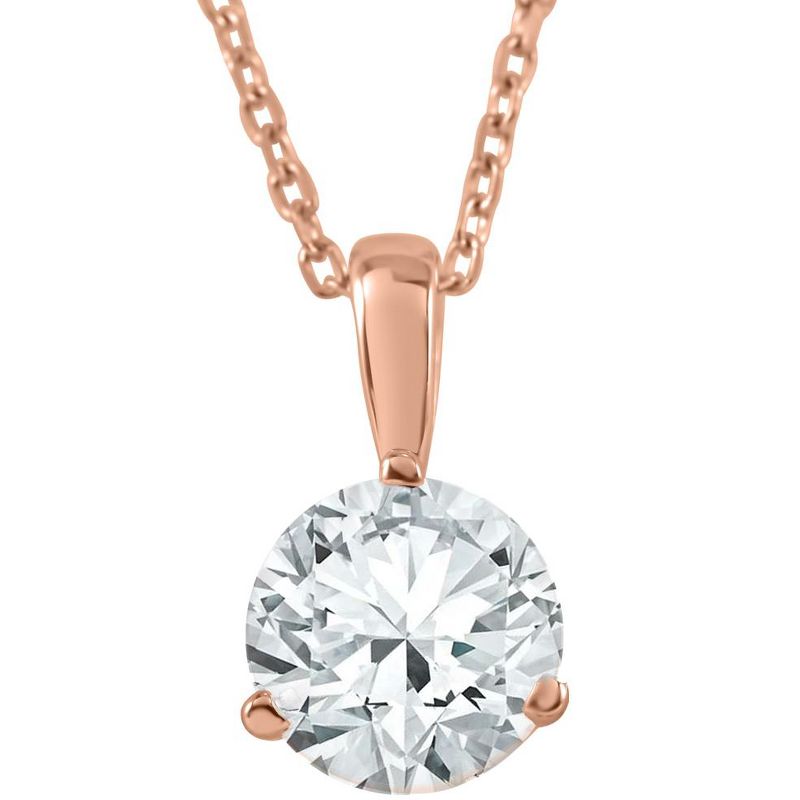 Pompeii3 5/8 ct Solitaire Lab Created Diamond Pendant available in 14K and Platinum, 1 of 3