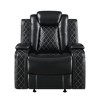 New Classic Furniture,Orion II Faux Leather Glider Recliner, Black - 2 of 4