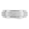 Black Bow Jewelry 7mm Rhodium Plated Sterling Silver Brushed Flat Grooved Edge Band - 3 of 4