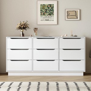 ORRD White 8-Drawer Dresser for Bedroom, 47.2" Long Clothing Storage Cabinet with Wide Top, Chest of Drawers for Living Room & Entryway - 1 of 4